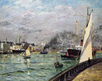 Maxime Maufra : Departure of a Cargo Ship, Le Havre